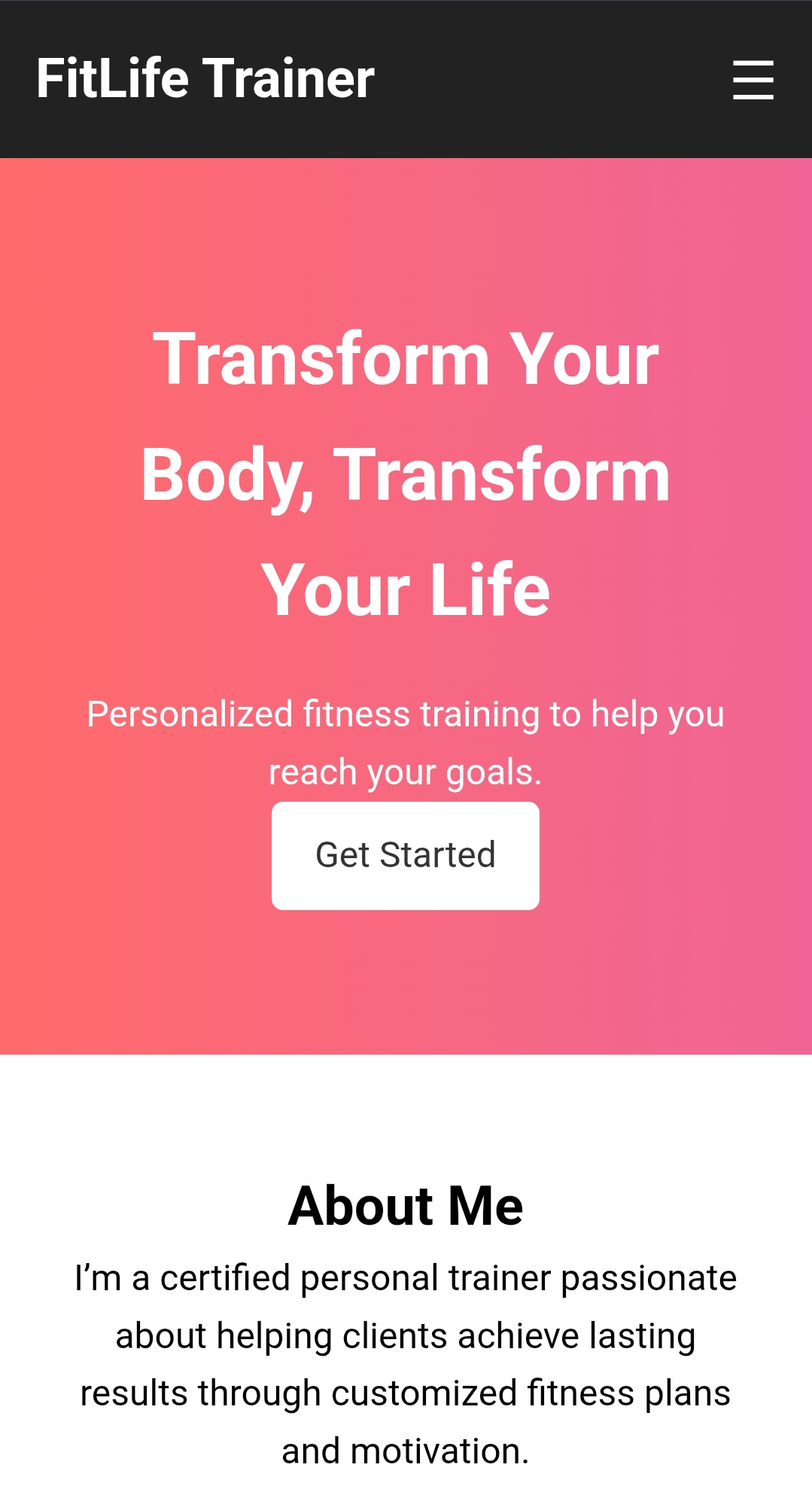FitLife Trainer Portfolio