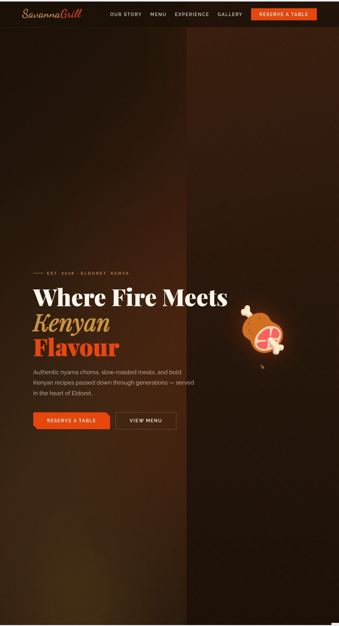 Savanna Grill — Restaurant Template
