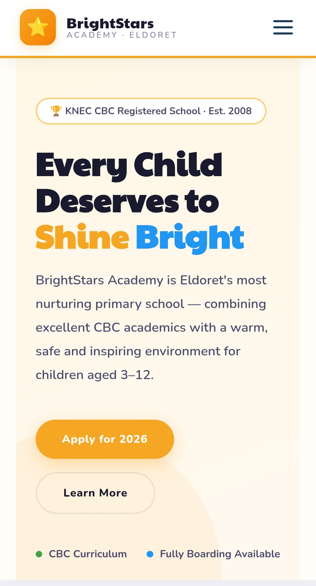BrightStars Academy — Primary School Template