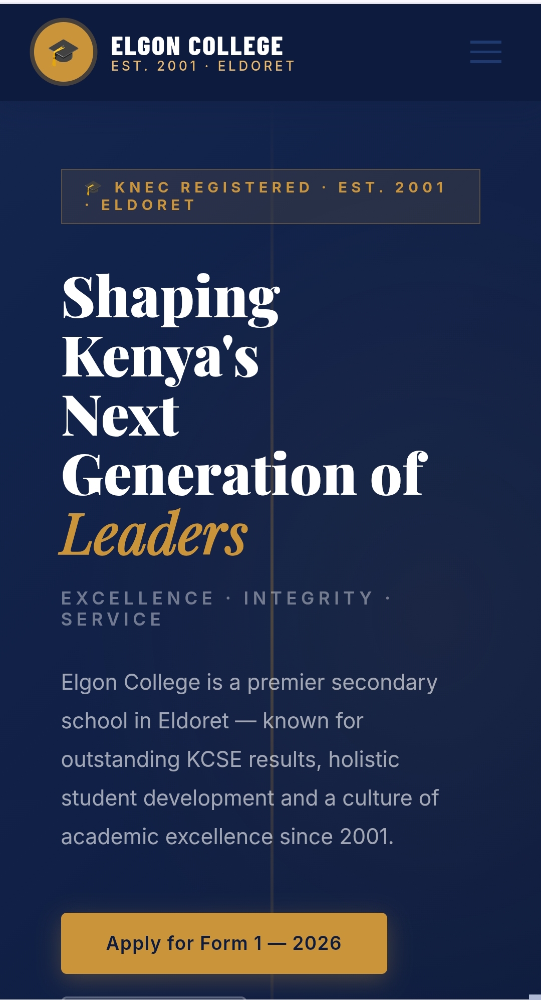 Elgon College — Secondary School Template