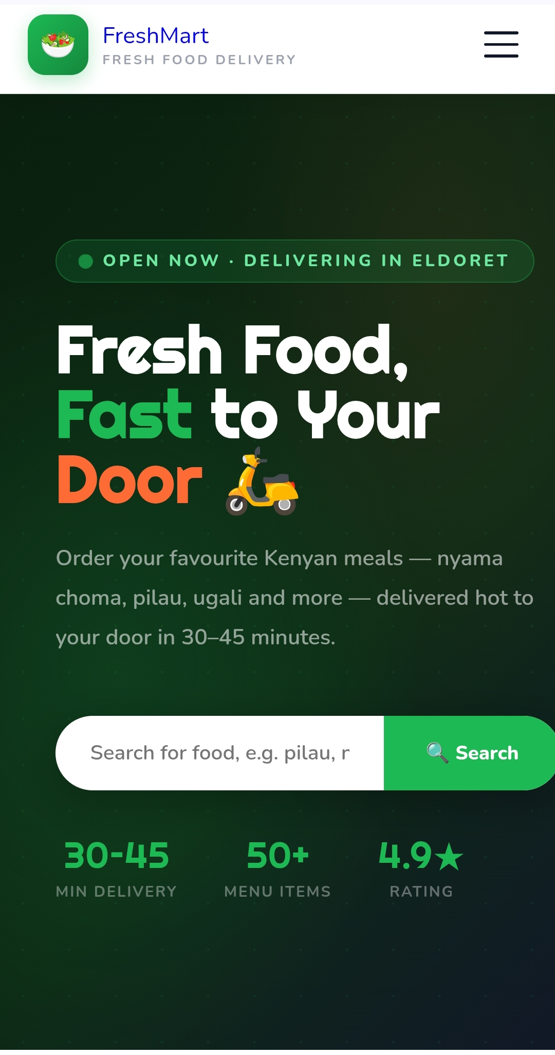 FreshMart — Food Delivery Template