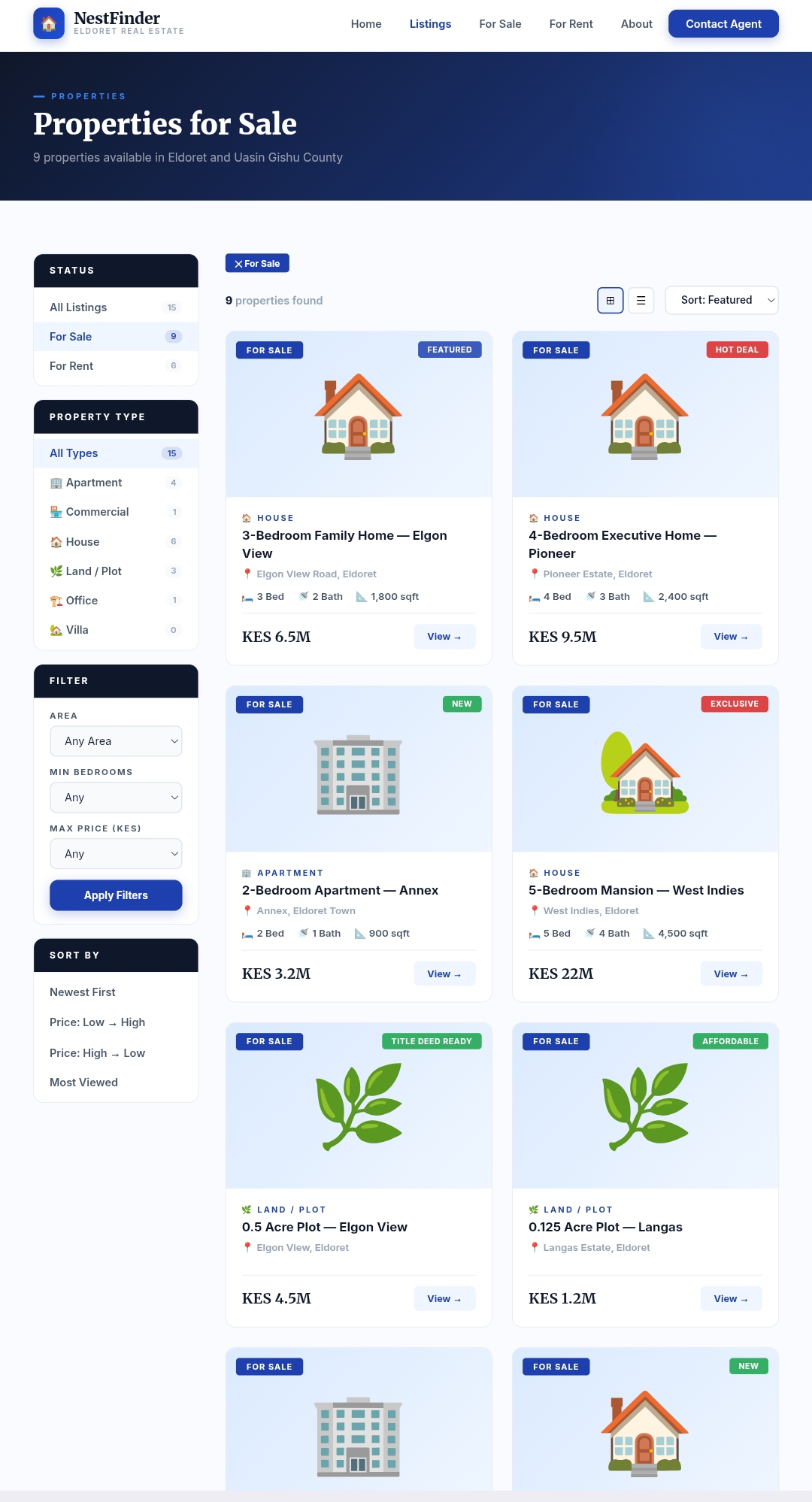 NestFinder — Property Listings Agency Template
